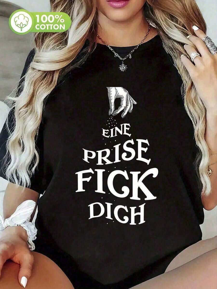 Camiseta De Manga Corta De AlgodóN Puro MáS Vendida, VersáTil Y Favorecedora Para La Figura. Estilo De Gran  ReciéN Lanzado En 2026. Top Holgado De Talla Grande Con DiseñO úNico De Verano. Camiseta 100% AlgodóN Puro, Gruesa, En Blanco Y Negro, Decorada Con Un DiseñO GráFico Y Estampado De Letras A La Moda, Estilo Unisex De Manga Corta. Nueva Llegada Para Primavera, Verano Y OtoñO. Transpirable Y CóModo, Estilo Streetwear Sencillo Y VersáTil, Perfecto Para Conjuntos A Juego Para Parejas. - Negro - Ver 1