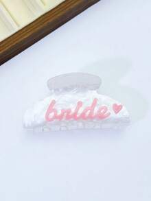 1個 "Bride" 字母裝飾髮夾：時尚優雅的女性盤髮髮簪-高品質、精緻髮爪 - 彩色 - 查看 5