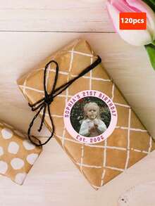 1/30/60/120pcs Personalized Birthday Photo Stickers, Custom Party Stickers For Bachelor, Groom, And Bride Party, DIY Stickers For Wedding And Family Celebrations - Multicolor - View 29