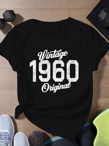 ¡Oferta por tiempo limitado, unidades limitadas,  relámpago! Camisa casual para mujer, elegante, camiseta deportiva de manga corta para mujer, edición limitada, estilo retro de los años 60. - Negro - Ver 8