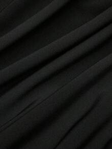 Falda con volantes con cintura ajustable en forma de V, estilo vintage, color vino tinto, apta para primavera/verano, adecuada para el Día de San Valentín, fiestas, estilo bohemio - Negro - Ver 6