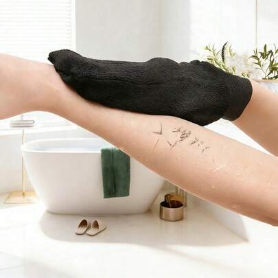 Găng tay tẩy tế bào chết 2 trong 1 - Làm sạch sâu, loại bỏ đốm nâu do nắng & massage nhẹ nhàng, găng tay tẩy tế bào chết cho da mềm mại, găng tay chà xát cơ thể mềm mại, 1 cặp găng tay tẩy tế bào chết hai mặt thần kỳ.