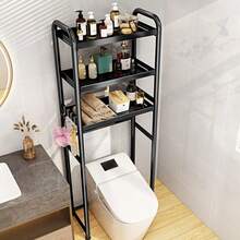 Floor Standing Storage Rack Bathroom Increases Space Saving Multi Bathroom Storage Racks Without Holes Laundry Rack - Black - View 4