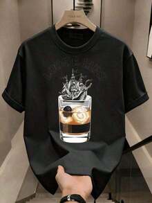 [Envío Nacional Gratis] Camiseta lavable aáquina para hombres, camiseta de impresa de manga corta,  ajuste slim, línea de hombros, estilo urbano, ropa para hombres XARV - Estilo - Ver 1