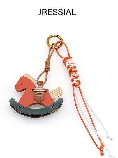 JRESSIAL Accesorio de cuero de PU con diseño de caballo, accesorio versátil de lujo para bolsos/carteras, decoración de coche