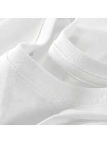 Loose Women's Casual T-Shirt, Heart And Spiral Print, Long Sleeves, Adjustable Drawstring Hood, Front Pocket, Suitable For All Seasons, Heart Print T-Shirt With Fleece Lining, Women's T-Shirt. 8OYG Women's Cotton Crew Neck T-Shirt - 白色的 - 查看 3