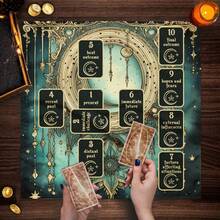 1pc Moon Alter Decor Tarot Cloth Tarot Mat Wicca Constellation Sun Star Moon Universe Premium Witchcraft Alter Tarot Spread - Black - View 7