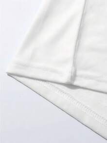 Camiseta Americana Versátil de Manga Corta, con Estampado de Dientes de Dibujos Animados y Cepillo de Dientes y Espejo, Pasta de Dientes y Taza de Café al Lado, Cuello Redondo, Estilo Nuevo de Verano 2026 para Mujer - Blanco - Ver 3