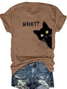 Tallas Grandes - Tallas Grandes - 0-8XL Camisetas Estampadas Casuales y Elegantes para Mujer, Capa Base Moderna para Salidas Diarias, Únicas y Adecuadas para Todas las Temporadas - Camel - Ver 6