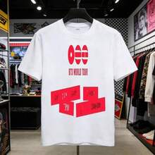 World Tour Graphic Anime Tshirt Street Urban Unisex Printed Fashion Tshirt New Casual Cotton Tshirt Short Sleeve Crew NeckRopa Hombre Cosas Para Hombre Ropa De Mujer Women Clothing Casual Blusas Bonito - Blanco - Ver 1
