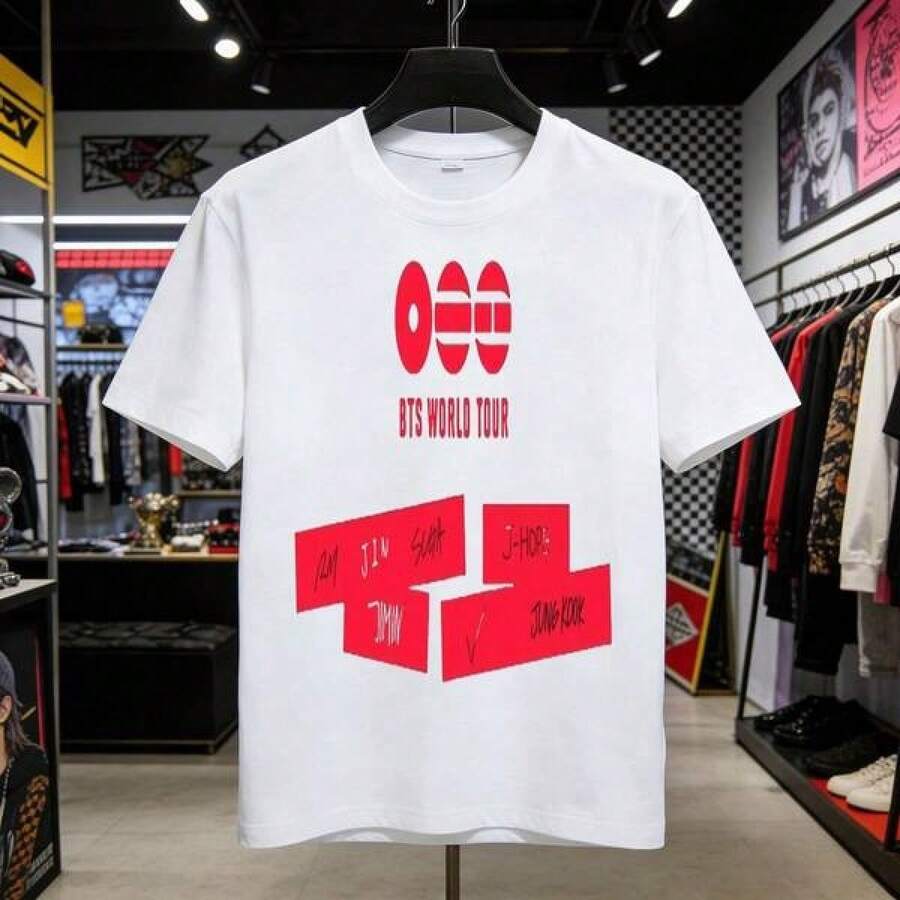 World Tour Graphic Anime Tshirt Street Urban Unisex Printed Fashion Tshirt New Casual Cotton Tshirt Short Sleeve Crew NeckRopa Hombre Cosas Para Hombre Ropa De Mujer Women Clothing Casual Blusas Bonito - Blanco - Ver 1