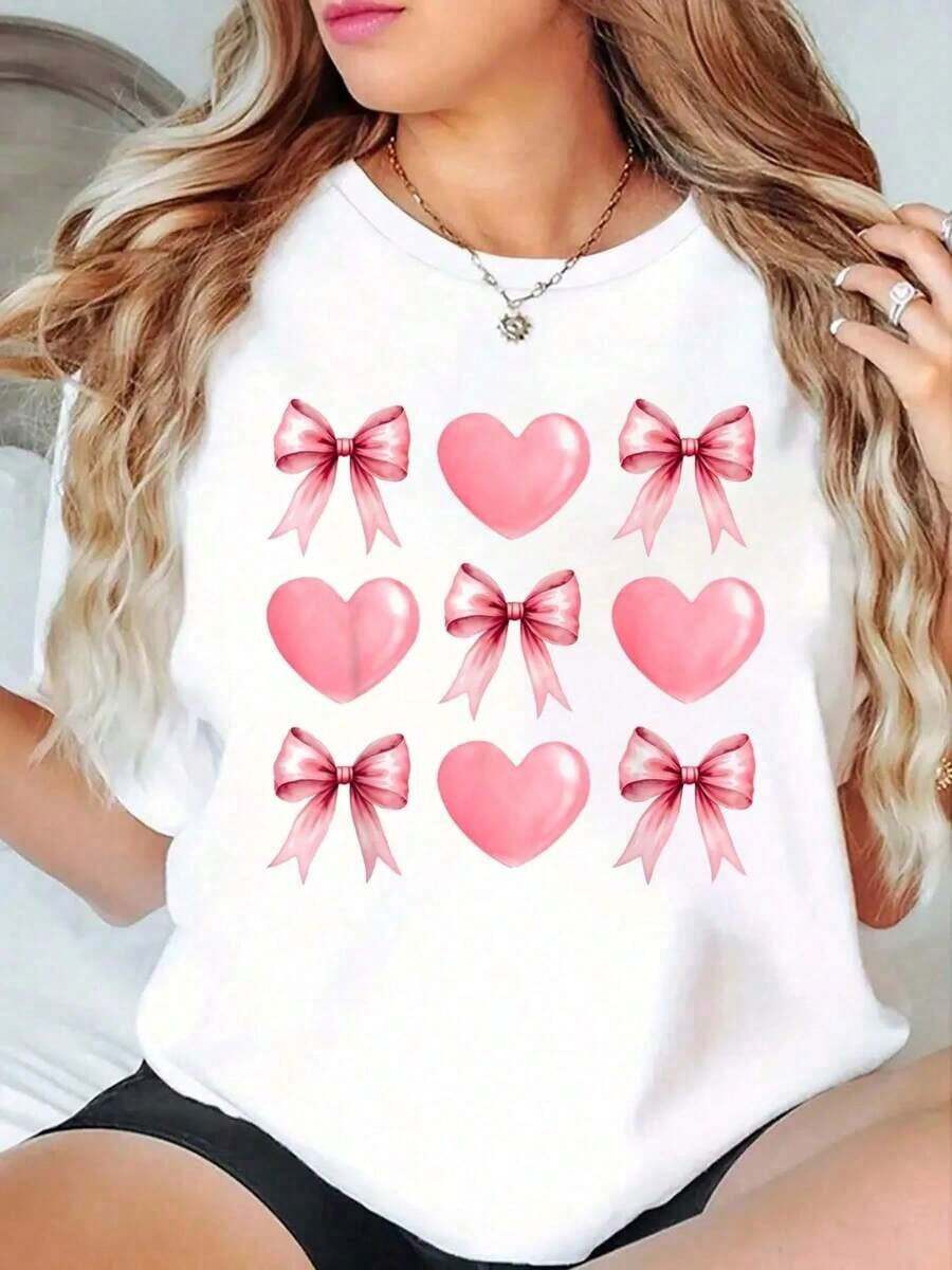 Camiseta Casual de Manga Corta para Mujer, 100% Algodón, Camiseta con Estampado, Lavable a Máquina, Ideal para Primavera y Verano, Fiestas y Uso Casual, Camiseta para Mujer, Diseño Festivo y Atrevido, Camiseta Fresca para Usar en Todas las Temporadas, Estilo Unisex, Camiseta Fresca de Verano, Estilo Unisex - Blanco - Ver 1