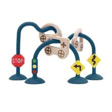 Silikon Baby Frühförderung Schiebe- und Ziehspielzeug, kleines Auto Verkehrserkennung Spielzeug, Hochstuhl Saugnapf Spielzeug, Lernspielzeug, Weihnachts- Halloween- Thanksgiving Geschenk - Verschiedenfarbig - Übersicht 12