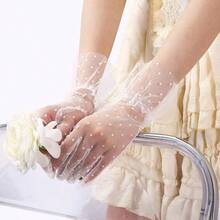 Găng tay ren chấm bi trắng/đen kiểu retro gợi cảm dành cho nữ/bé gái, kiểu lưới mỏng, găng tay cô dâu, phong cách Gothic Lolita thanh lịch cho cô dâu trong đám cưới, sườn xám, váy, Lolita, váy lót, tiệc cosplay và chụp ảnh, phù hợp cho đám cưới/Ngày của Mẹ/Tiệc chiêu đãi/Tiệc tùng/Chống nắng/Đồ lót/Tay áo ren cưới. - Găng tay chấm bi kiểu cổ điển - Xem 11
