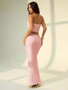Conjunto de dos piezas para mujer para uso diario - Rosa - Ver 2