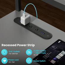 Escritorio para juegos HLDIRECT en forma de L con luz LED y toma de corriente, escritorio de esquina para computadora con estantes de almacenamiento, cajón y bolsa, mesa de juego con soporte para monitor, oficina en casa - Gris - Ver 4