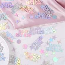 100pcs Colorful Laser Star Shaped Sequins, Birthday Party Confetti, Disco Theme Party Confetti, Birthday Party Table Decor Confetti - Multicolor - View 8