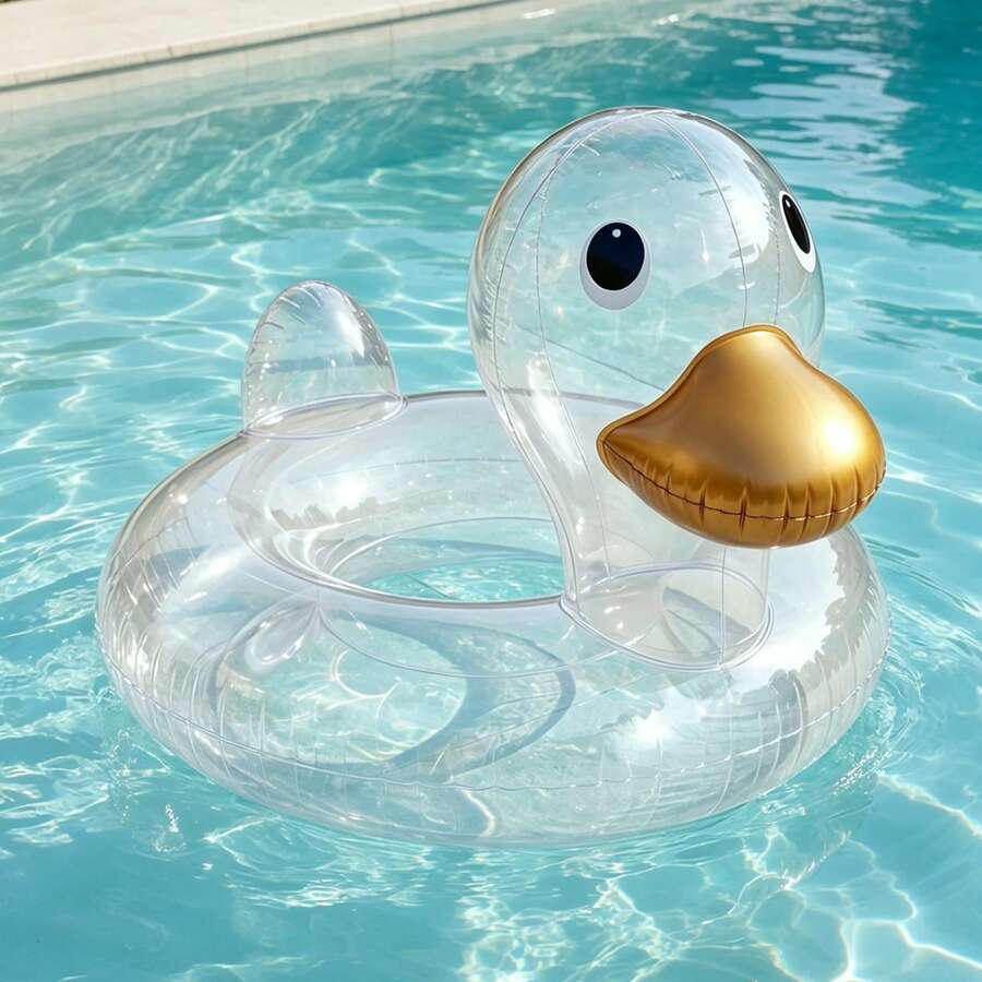 Duck Inflatable Pool Float For Kids, Swimming Ring Summer Outdoor Water Lounge Inflatable Raft Tube, Outdoor Summer Pool Party Water Toy - White - View 1
