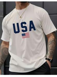 Nueva camiseta genuina para hombre 2026, diseño estampado deportivo y romántico, casual, cómoda y transpirable, finamente elaborada, corte estándar europeo y americano, blanca y lavable a máquina. - Blanco - Ver 8