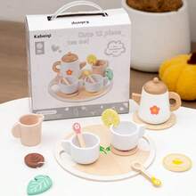Children's Simulation Afternoon Tea Party Set, Girls Role Play Tea Set Wooden Toy Set, Early Education Interactive Playhouse Toys, Children's Kitchen Game Set, Party Decorations Toys, Children's Birthday Christmas Gifts - Tea Set Series - View 6