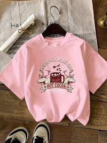 Talla Grande, Blusa de Cuello Redondo Oversize para Mujer - Top Casual de Manga Corta y Corte Holgado, Adecuada para Primavera y Verano, Ropa Casual, Transición de Oficina a Casual - Blusa Transpirable y Cómoda - Rosa - Ver 6