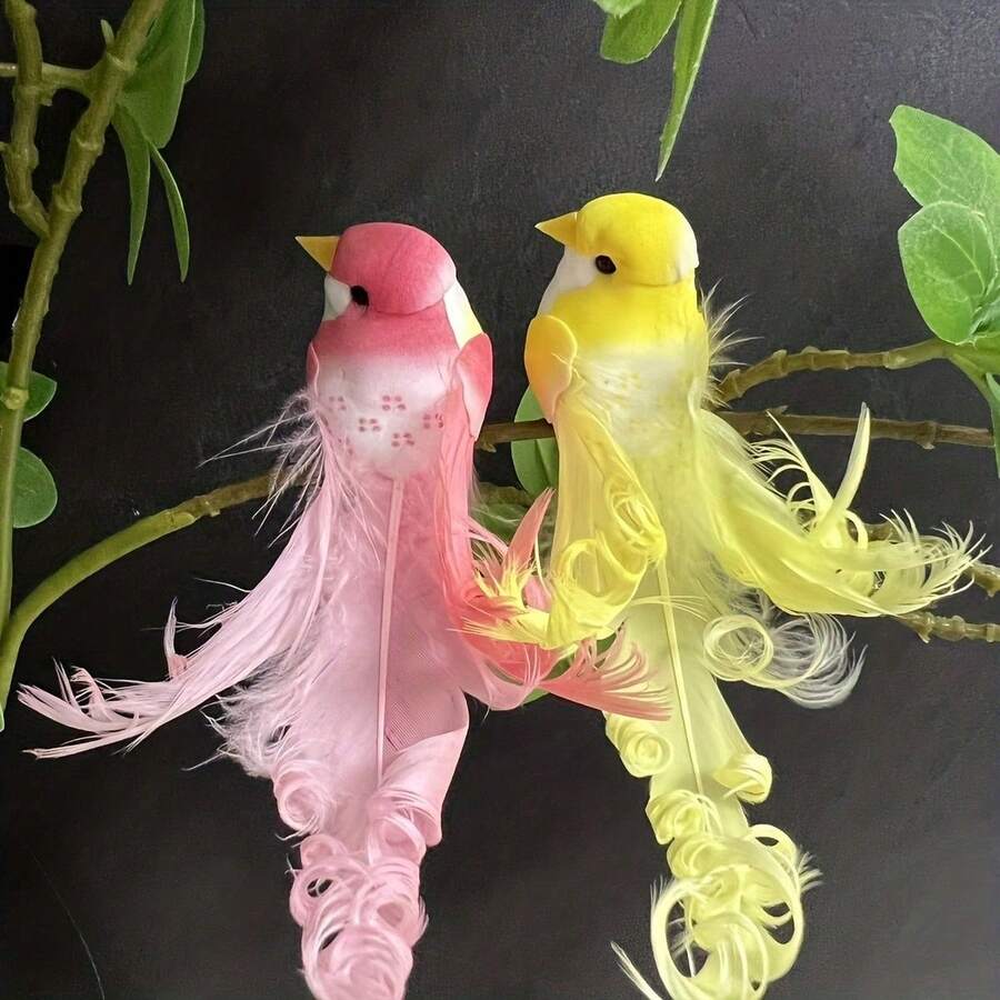 1/6pcs Artificial Bird Feather Pheasant Decoration, Realistic Craft, Summer Jungle Garden Home Decor, Garden Decor, Home Decor, Holiday Decor, Room Decor - One Size Fits All - View 1