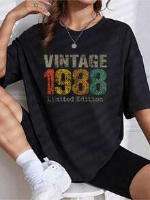 Regalos para 36 Años: Camiseta Vintage Edición Limitada 1988 para el 36º Cumpleaños - Negro - Ver 1
