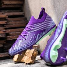 Unisex FG Soccer Cleats, Breathable Knit Firm Ground Soccer Shoes For Training & Matches - Màu tím - Xem 2