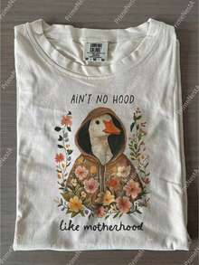 Camiseta estampada con diseño de pato, adecuada para uso diario, imprescindible para vestirse fácilmente, regalo perfecto, cómoda de manga corta para vacaciones al aire libre y deportes, camiseta de regalo, obsequio para las fiestas. - Blanco - Ver 8