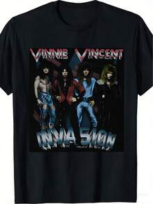 Nueva camiseta 2026 988 Vinny Vincent Enters All Systems Go Tour, adecuada para el hogar, la oficina y las fiestas, camiseta de mujer. - Negro - Ver 1