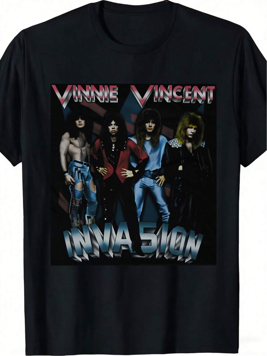 Nueva camiseta 2026 988 Vinny Vincent Enters All Systems Go Tour, adecuada para el hogar, la oficina y las fiestas, camiseta de mujer. - Negro - Ver 1