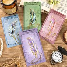 6/1pc Vintage Feather Shaped Metal Bookmarks With Pendant, Ideal For Readers, Writers And Teachers - Perfect For Marking Reading Pages And A Great Gift For Book Lovers | Decorative Bookmarks | Durable Metal Markers, Reading Bookmarks, Feather Crafts, Hat Decoration, Book Bookmarks, Book Accessories - A - View 2