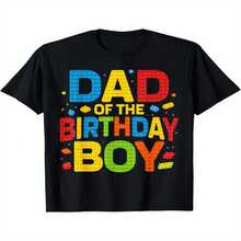 Camiseta a juego para el Día de la Independencia/Día del Padre: Divertida camiseta para hombre con un estampado vibrante de "Cumplea?ero Papá" y un colorido dise?o de confeti. El regalo perfecto para papá. Camiseta informal de manga corta con cuello redondo, color negro, ideal para ocasiones especiales. Tejido transpirable y ajuste cómodo. - Negro - Ver 1