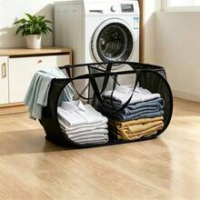 1 giỏ đựng quần áo bẩn trong suốt dung tích lớn, có thể gấp gọn, dùng để đựng quần áo bẩn trong phòng ngủ/phòng tắm. - Nhiều màu - Xem 11
