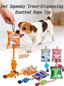 This Pet Sound-Emitting Leaky Food Toy Has An Built-In Sound Device That Makes Noise When Bitten Or Pressed. The Hollow Leaky Food Design Can Be Filled With Dog Food And Treats, Extending Playtime And Satisfying The Pet's Innate Foraging Instinct. The Knotted Design Massages The Gums And Cleans The Tooth Surface When The Pet Chews On It. - Multicolor - View 7