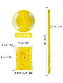 4/2件装，4.92英尺长人造菊花花环，黄色人造菊花花环，适用于节日装饰、传统装饰、家居房间办公室阳台窗户室内外装饰、波西米亚风婚礼花园庭院装饰 - 黃色 - 查看 4