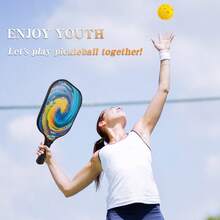 BSKT 1 Set Raquette de Pickleball à Manche en Fibre de Verre Motif Ondulé, Poignée Antidérapante, Résistante à l'Usure, Élastique, Légère, Convient pour les Courts Intérieurs, les Pelouses Extérieures, les Matchs de Jardin, la Forme Quotidienne et les Sports de Loisirs - Multicolore - Voir 6