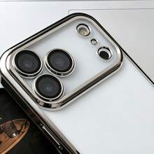 電気メッキ加工を施した透明な耐衝撃スマホケース。かわいい猫の漫画柄で、通勤にも最適な万能スマホケースです。 - ゴールド - チェックする 3