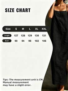 Linen Spaghetti Strap Maxi Dress For Women - Summer Casual Solid Color Beach Vacation Long Dress With Breathable Fabric For Resort Travel Date Night - 黑色 - 查看 3