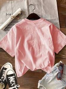 Edición Limitada - Camiseta Minimalista para Mujer en Blanco y Negro - Cuello Redondo Suave, Top Casual para Uso Diario - Camiseta Transpirable de Algodón para Mujer - Camiseta No Transparente para Primavera/Verano, Camisetas para Mujer, Ropa de Verano, Camiseta con Estampado Gráfico, Tela Opaca, Algodón Ligero - Verde - Ver 11