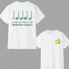 The Masters Golf T-Shirt – New Version Master Golf Graphic T-Shirt For Men, Casual Short Sleeve Cotton T-Shirt, Golf Sportswear, Perfect Gift For Him, Birthday Or Holiday Gift,  T-Shirt For Golf Lovers, Comfortable T-Shirt For Everyday Wear. - 白色 - 查看 4