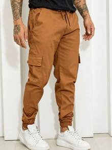 Men's Casual Military Tactical Pants - Multiple Pockets For Work And Sport - 焦糖色 - 查看 2