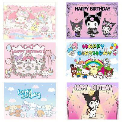  Bộ phông nền sinh nhật chủ đề các nhân vật Sanrio, gồm 6 thiết kế ngộ nghĩnh của My Melody, Kuromi, Cinnamoroll và Hello Kitty với họa tiết pastel, dòng chữ "Chúc mừng sinh nhật" và những khung cảnh mộng mơ. Được làm từ chất liệu vải nhẹ, chống nhăn với hình ảnh in sắc nét, độ phân giải cao, phông nền này sẽ tạo thêm tính thẩm mỹ vui tươi và hài hòa cho các buổi tiệc sinh nhật, chụp ảnh và các sự kiện theo chủ đề.