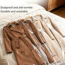 5pcs Transparent Garment Dust Covers, Transparent For Easy Clothing Identification, Made Of High-Performance ABS Plastic, Dust-Proof And Waterproof, Suitable For Home, Dry Cleaners And Other Occasions - View 4