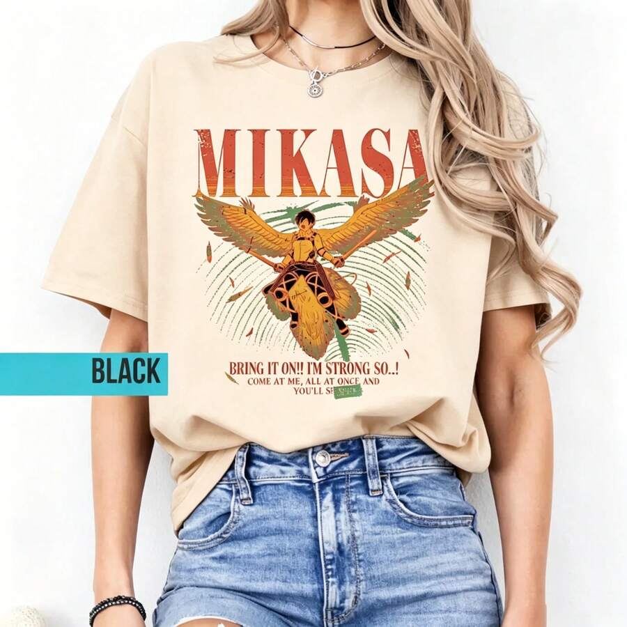 Camiseta vintage de Mikasa de  |   Regalos de Anime |   Mercancía de Manga