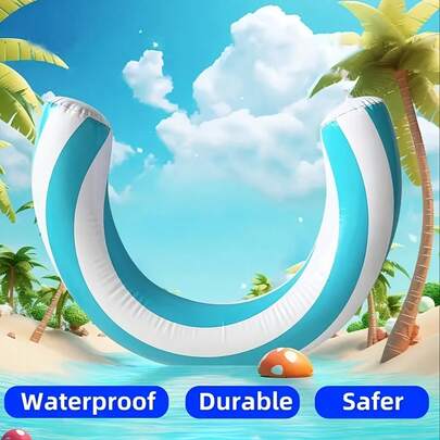 1pc New Inflatable U-Shaped Swimming Ring, Arched Swimming Pool Float, Swimming Pool Supplies, Beach Essential, Suitable For Swimming Pool, Beach, Swimming Practice, Pool Party, Family Water Fun, Compact Foldable Design Saves Space, Easy To Put In Backpack, Ideal Gift For Swimming Enthusiasts, U-Shaped Swimming Pool Float