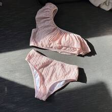 Nuevo estilo de bikini de dos piezas con volantes. - azul - Ver 8