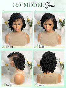New Fashionable African Curly Lace Front Wig, Handwoven Unique Coily Hairstyle, Goddess Gift - 彩色 - 查看 7