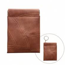 Ví da mỏng có khóa kéo đựng tiền xu, móc chìa khóa, thẻ, ví đựng tiền xu mini, quà tặng du lịch cho nam và nữ. - Nhiều màu - Xem 13