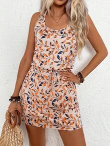 Vestido Casual de Verano con Estampado de Hojas, la Opción Esencial para Vestidos Casuales de Verano - Multicolor - Ver 3